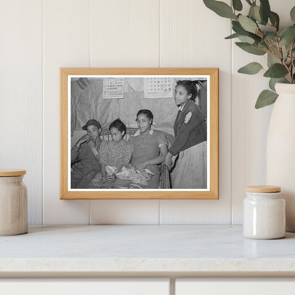 1940 Vintage Image of African American Girls Sewing Cushions