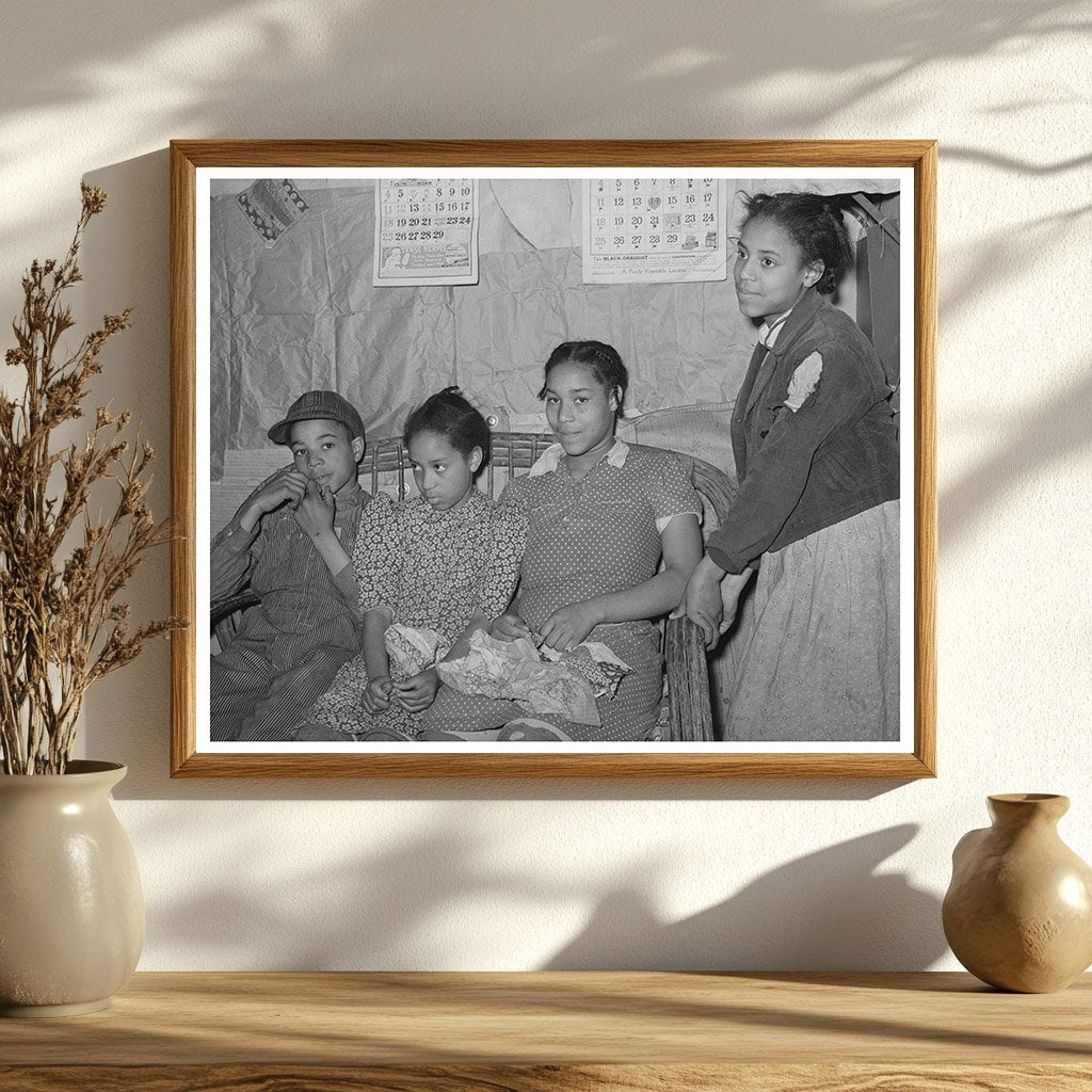 1940 Vintage Image of African American Girls Sewing Cushions