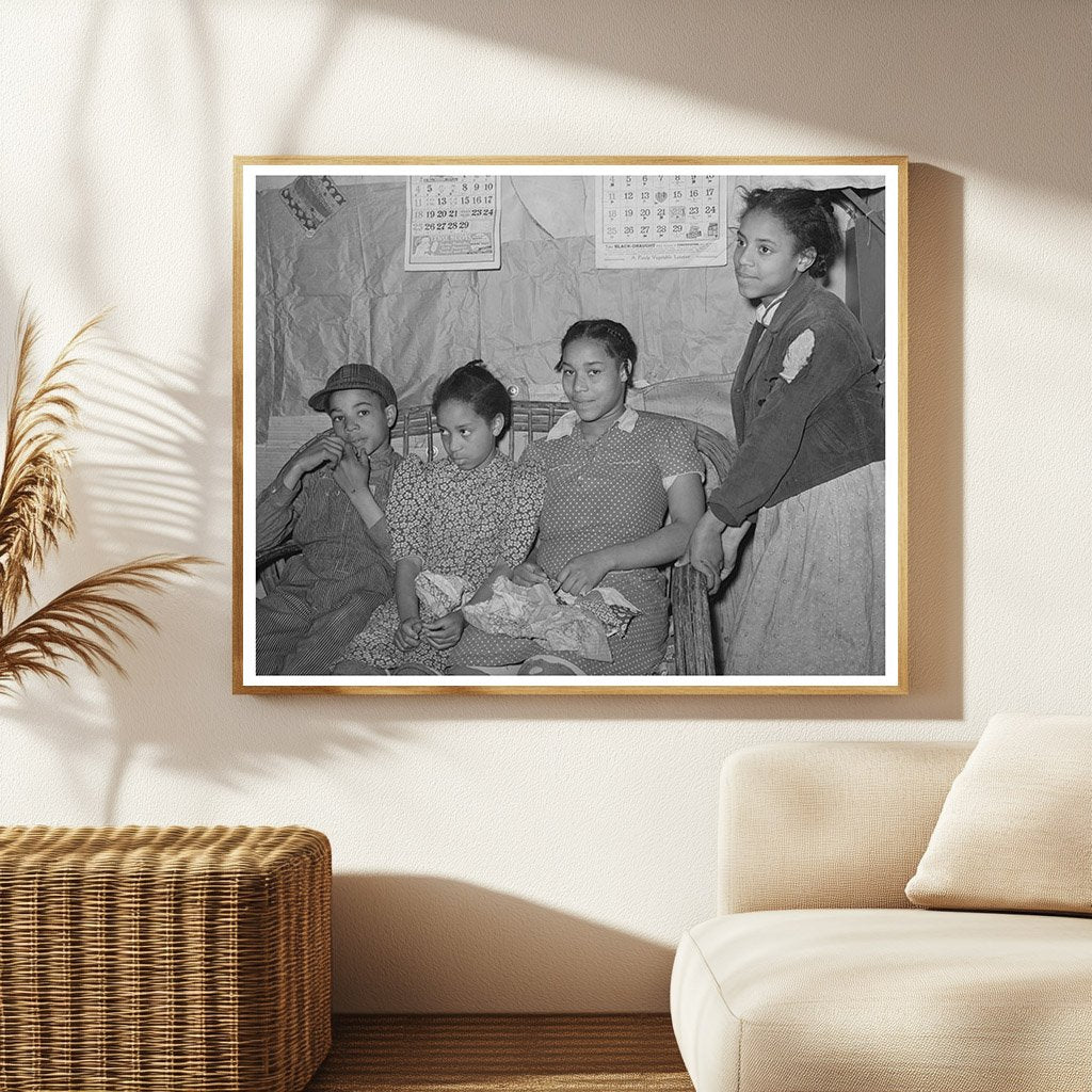 1940 Vintage Image of African American Girls Sewing Cushions