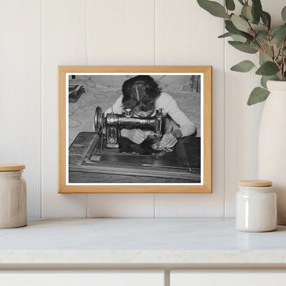 1944 Vintage Photo of Oklahoma Farmers Wife Sewing