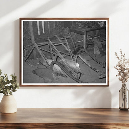 Vintage Plow Points in Blacksmith Shop Depew Oklahoma 1940