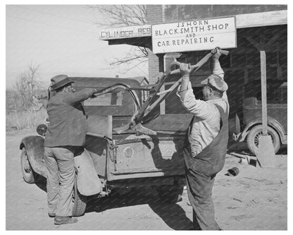 Pomp Hall Loading Plow in Depew Oklahoma February 1944