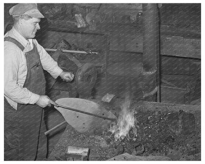 Blacksmith Working in Depew Oklahoma February 1940