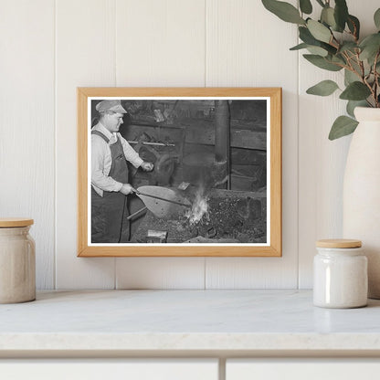 Blacksmith Working in Depew Oklahoma February 1940