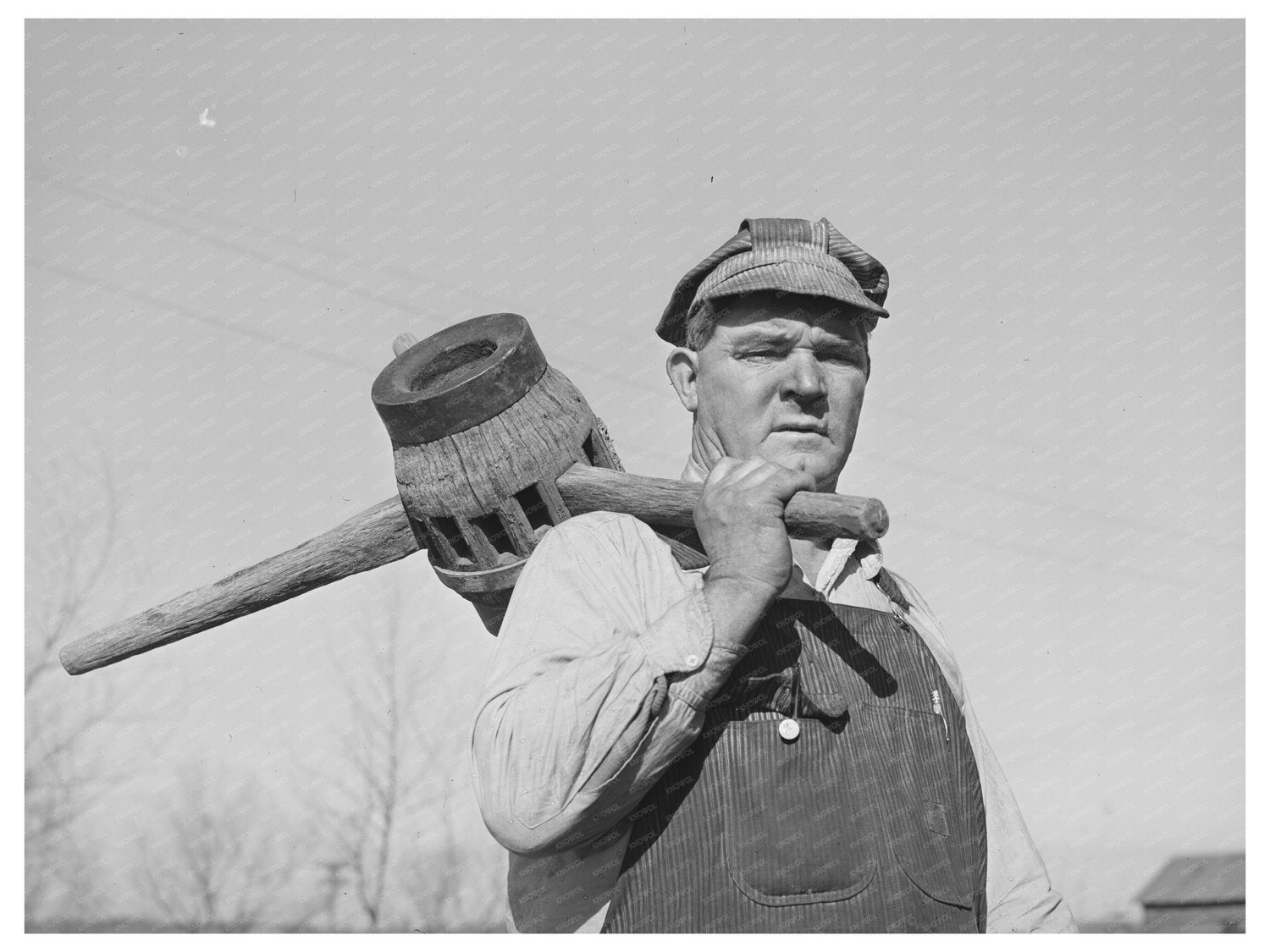 Blacksmith Working on Wagon Wheel Hub in Depew Oklahoma 1940