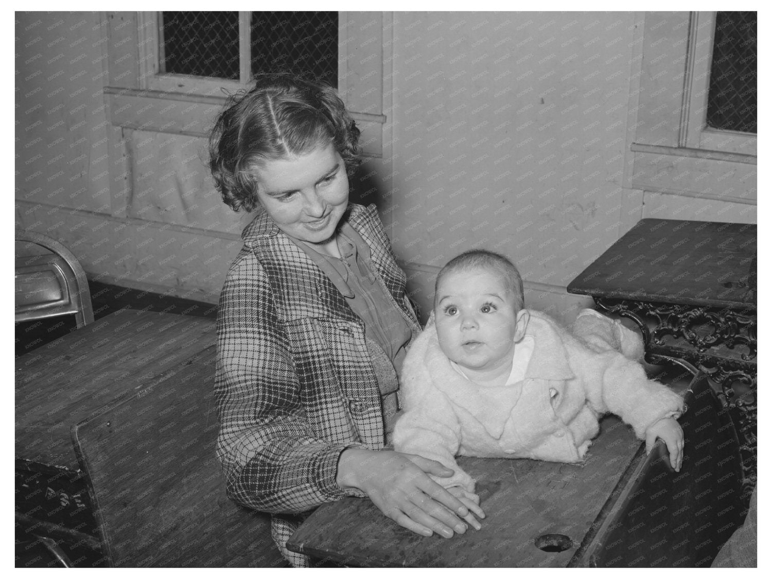Mother and Child at Oklahoma Pie Supper February 1940