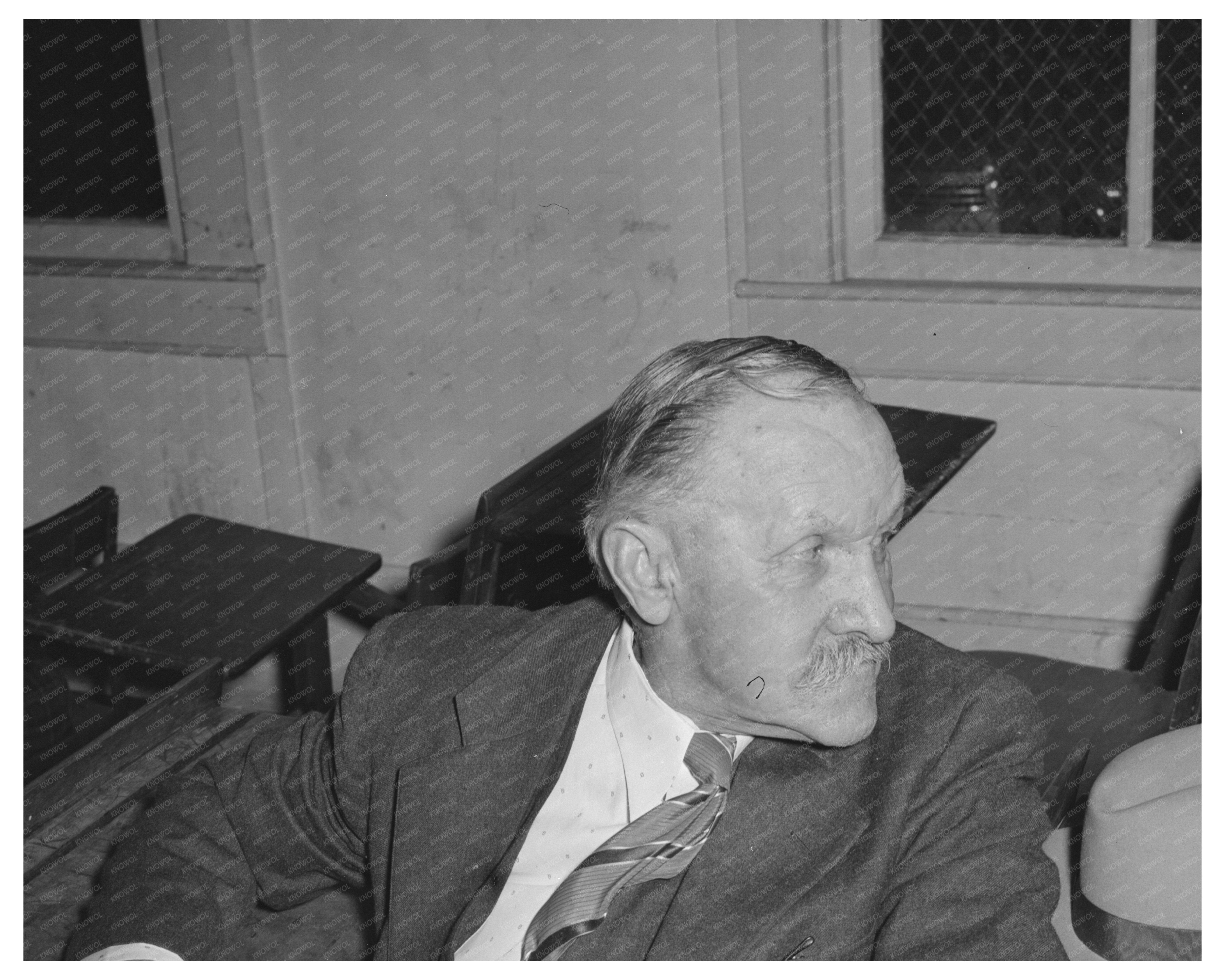 Farmer Awaits Pie Supper Muskogee County Oklahoma 1940