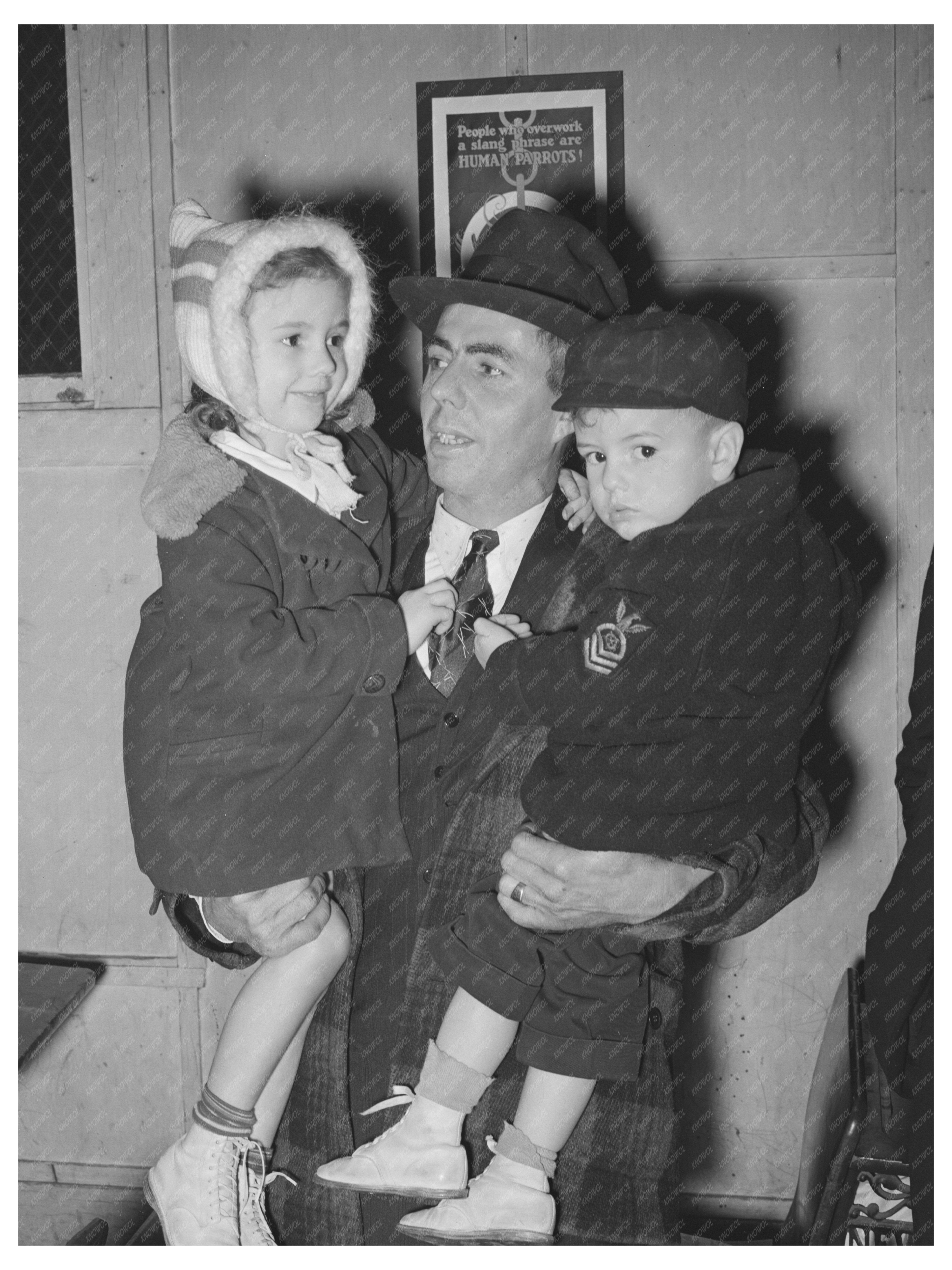 Farmer and Children at Pie Supper Muskogee County 1940