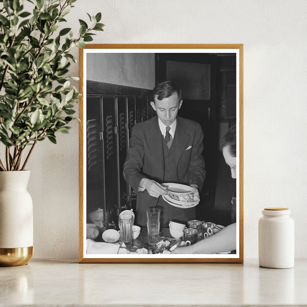 Jaycee Member Cleans Dishes in Eufaula February 1944