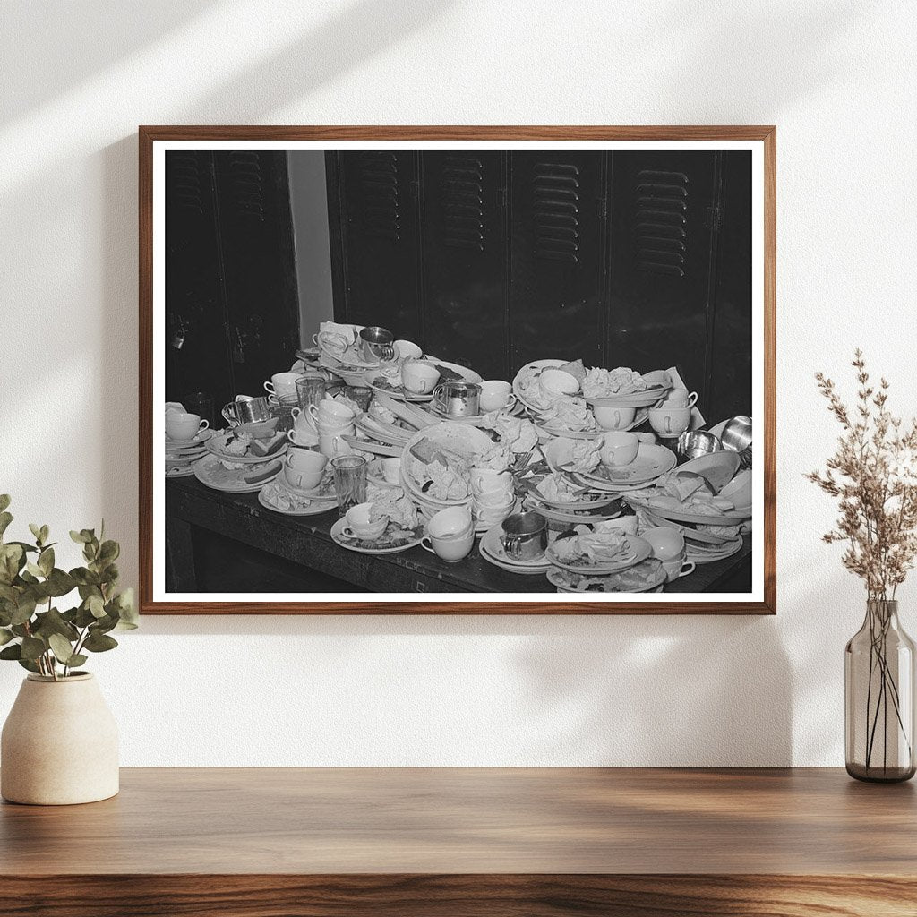 Dishes Piled After Jaycees Dinner Eufaula Oklahoma 1944