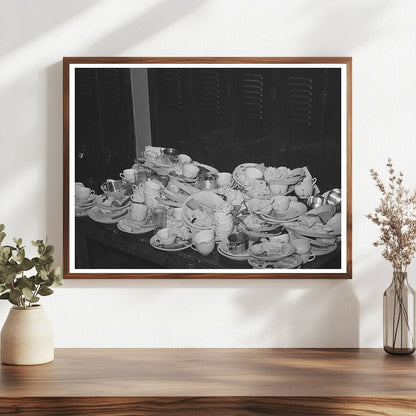Dishes Piled After Jaycees Dinner Eufaula Oklahoma 1944