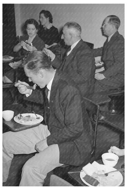 Man Eating Pie at Jaycees Buffet Supper February 1940