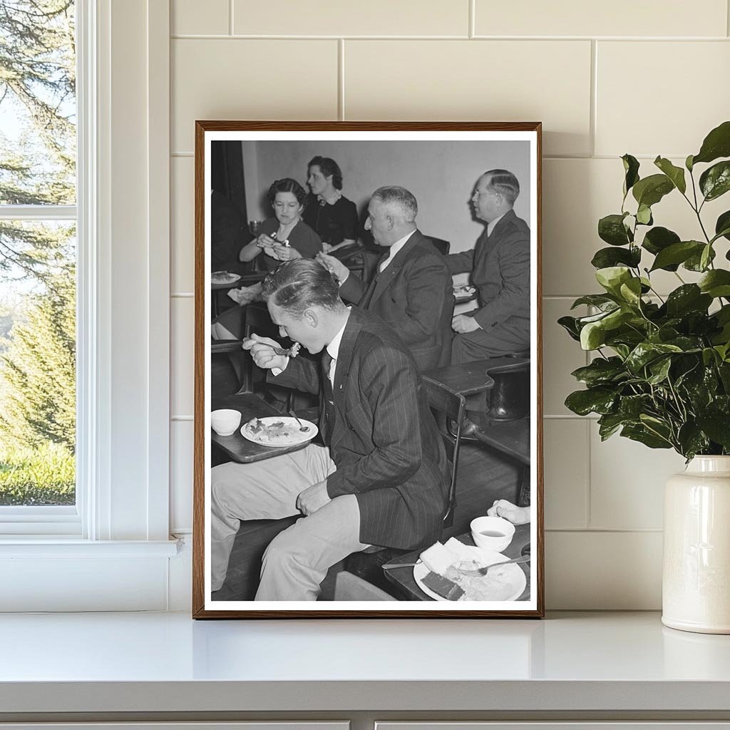 Man Eating Pie at Jaycees Buffet Supper February 1940