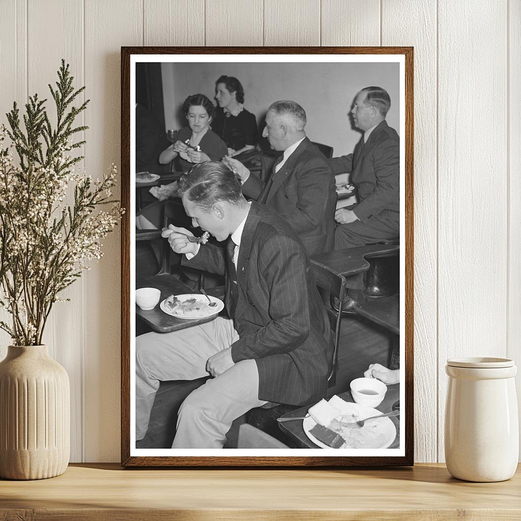 Man Eating Pie at Jaycees Buffet Supper February 1940