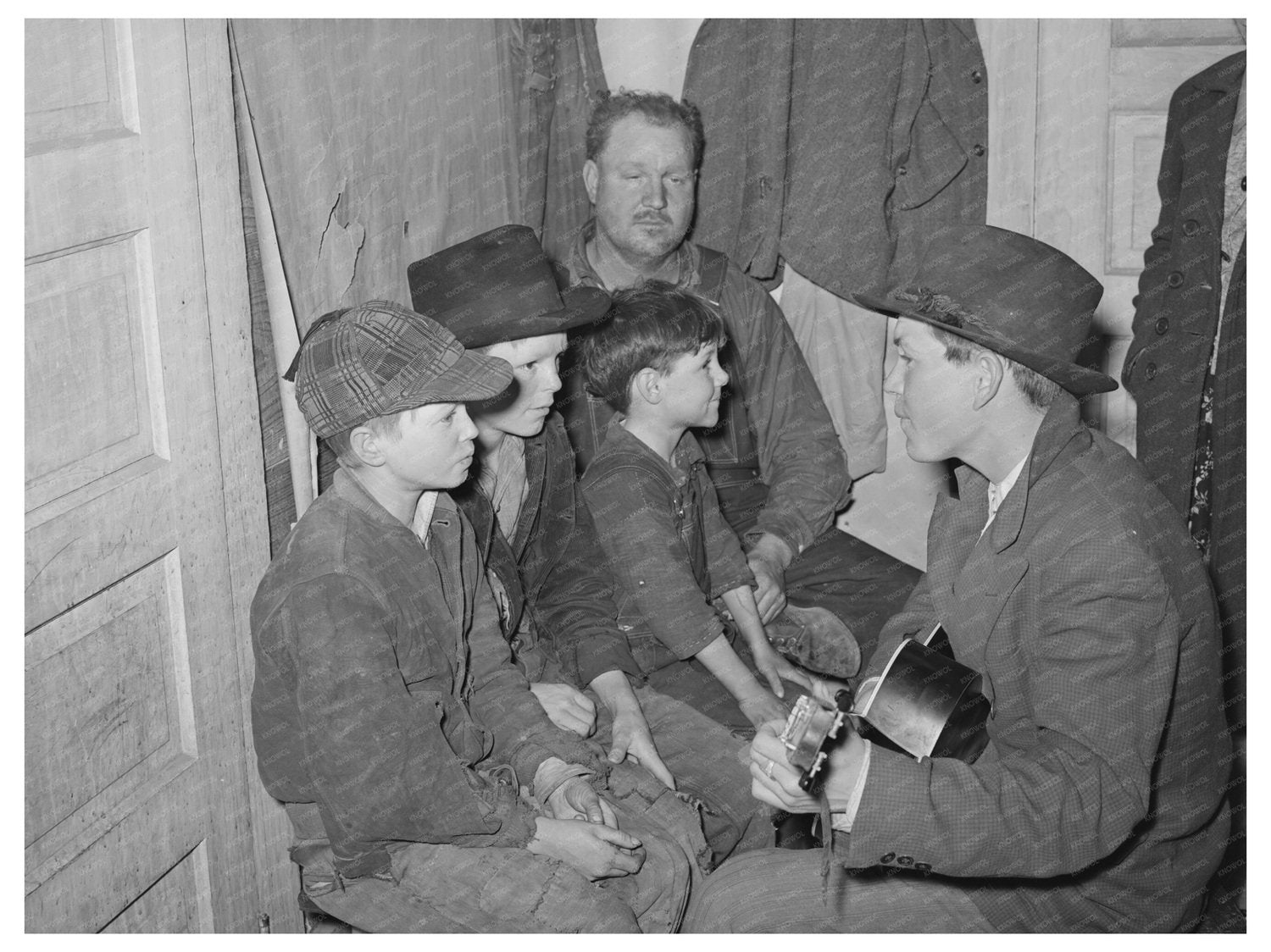Guitar Player and Singers at McIntosh County Party 1940