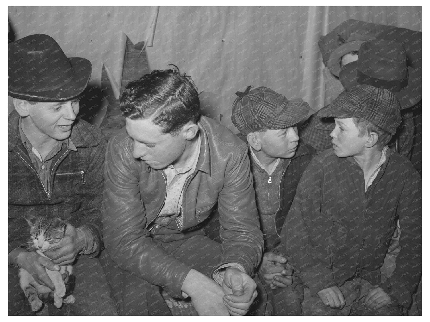 Farm Boys Play Party McIntosh County Oklahoma 1940