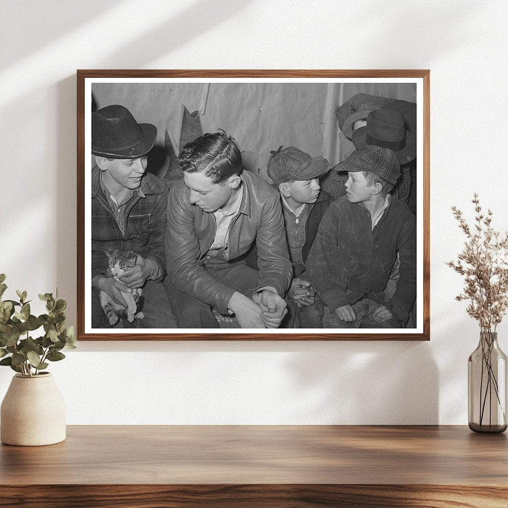Farm Boys Play Party McIntosh County Oklahoma 1940