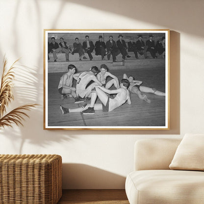 Basketball Players Rest in Eufaula Oklahoma February 1940