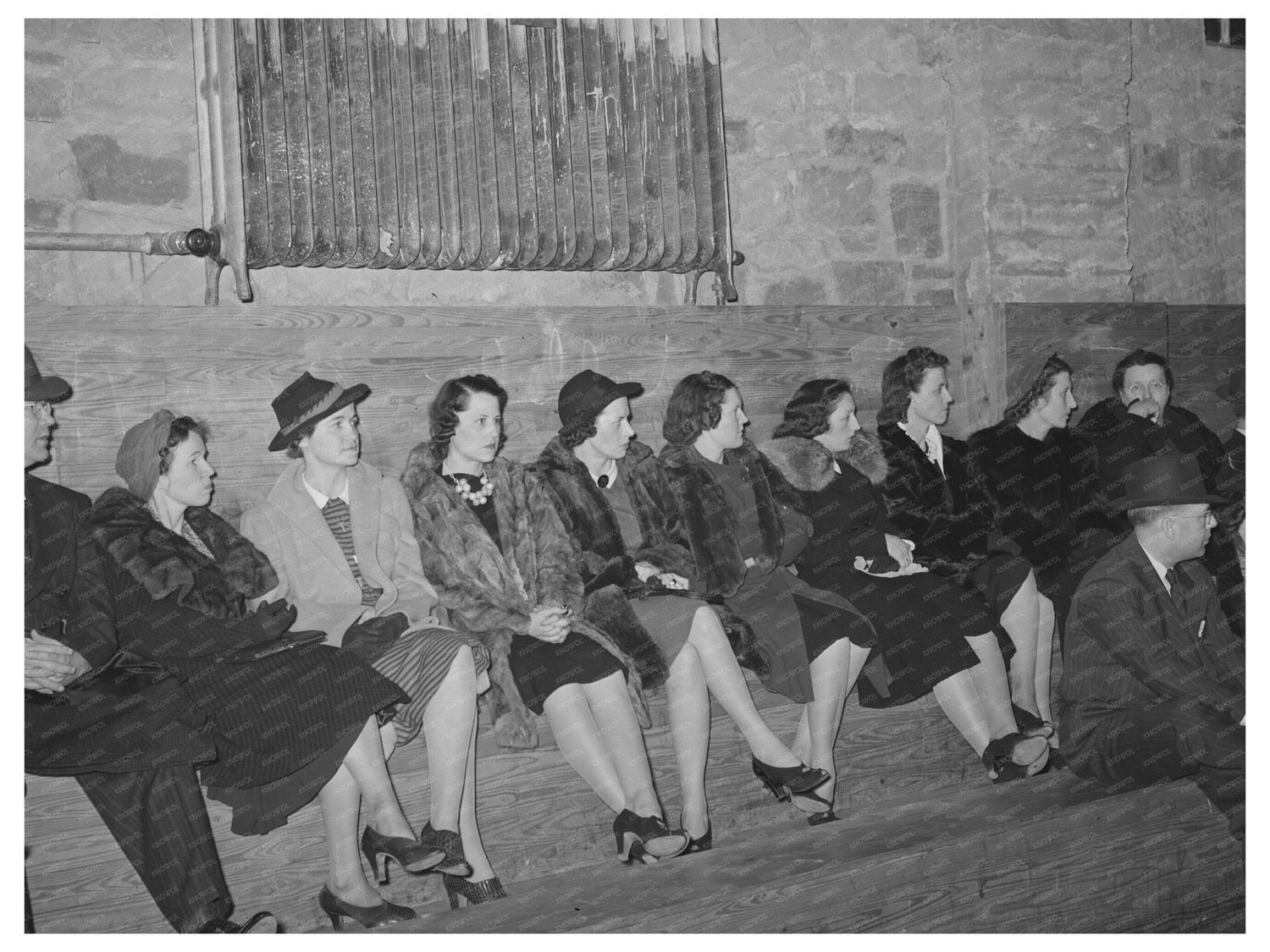 Basketball Game Spectators Eufaula Oklahoma February 1940