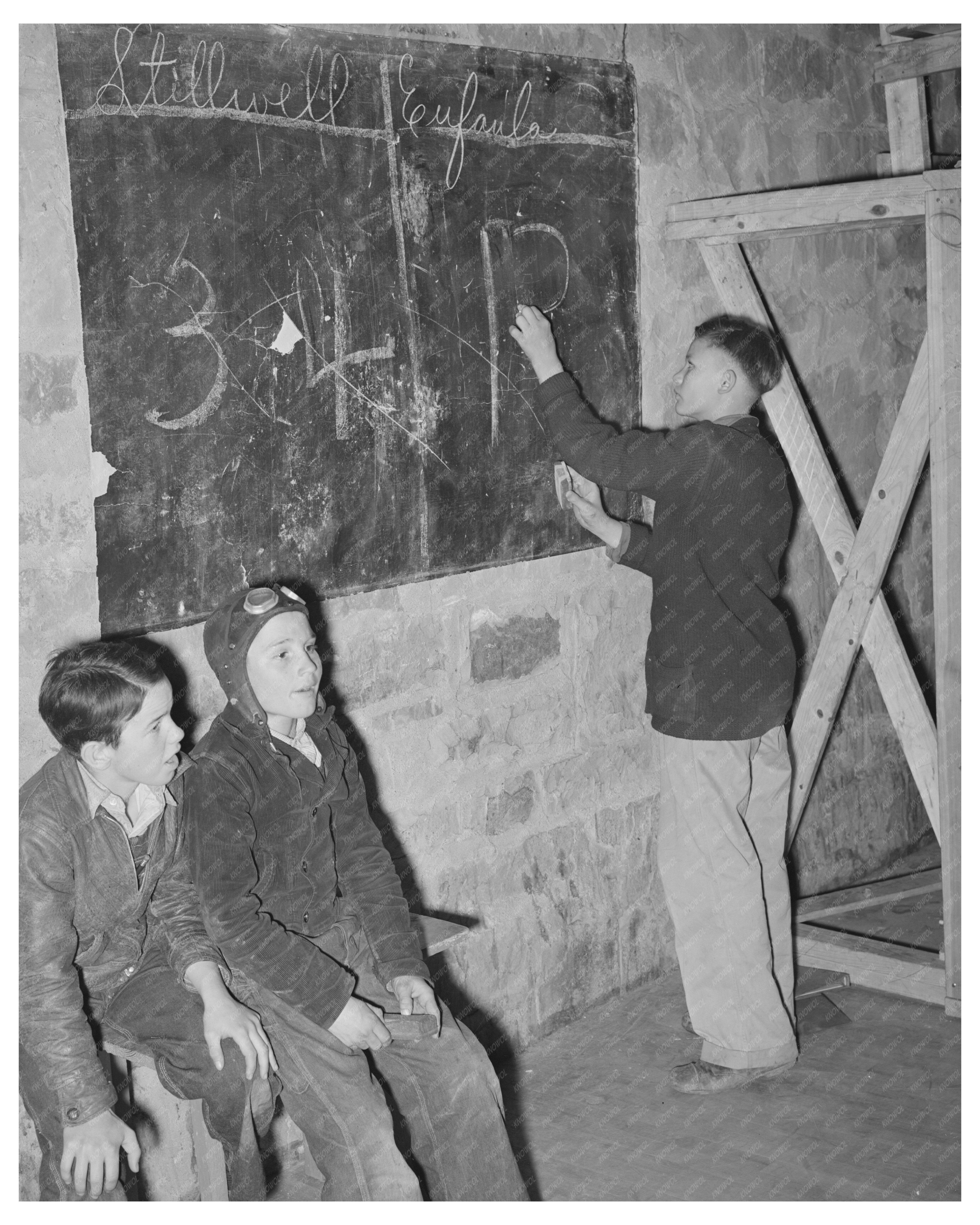 1940 Basketball Game Scoreboard Eufaula High vs Stillwell High