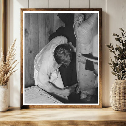 FSA Supervisor Demonstrates Meat Cutting Techniques 1940