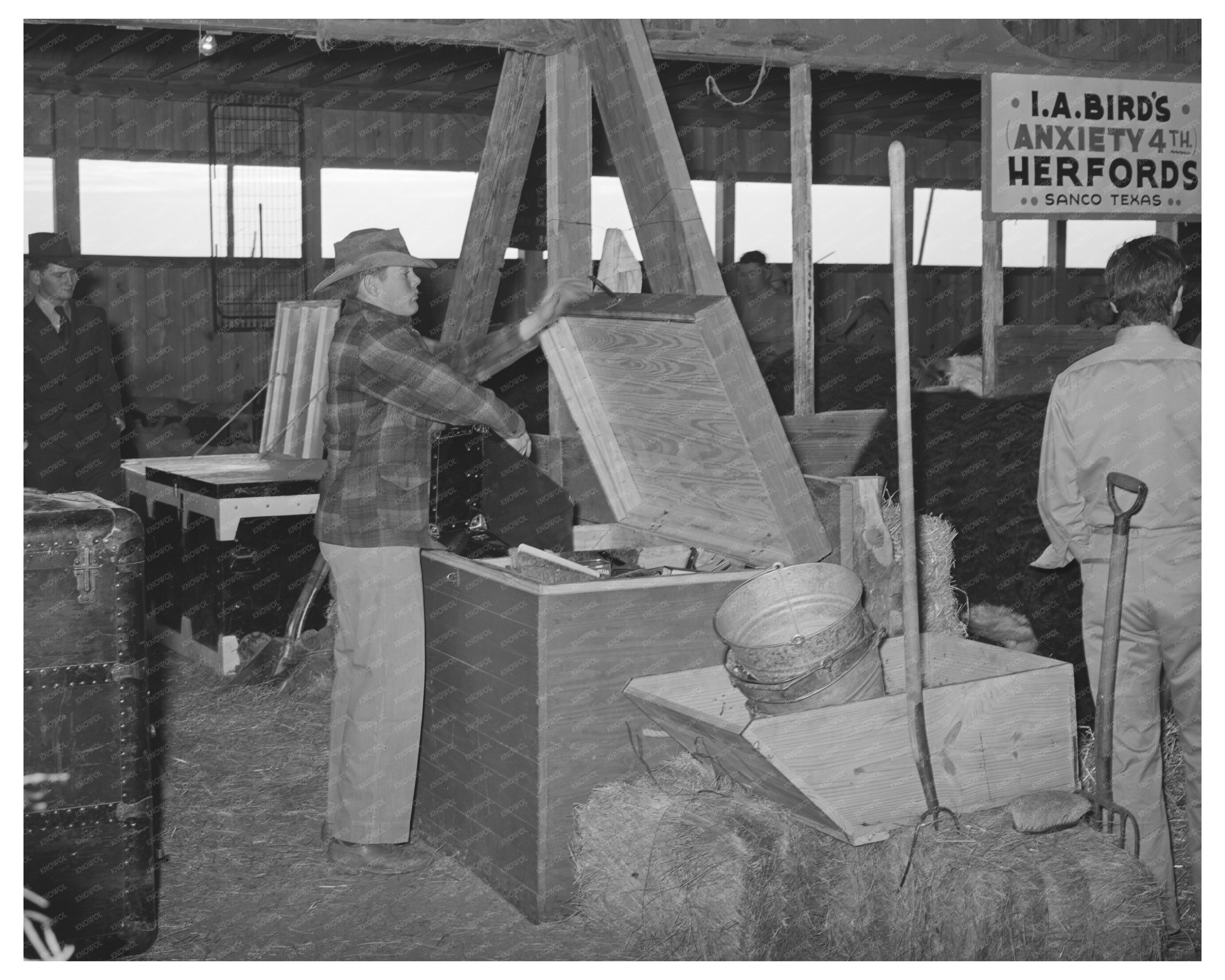 1940 San Angelo Fat Stock Show Cowboy Gear in Barn