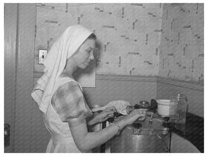 Farm Security Admin Supervisor Demonstrates Pressure Canning 1940
