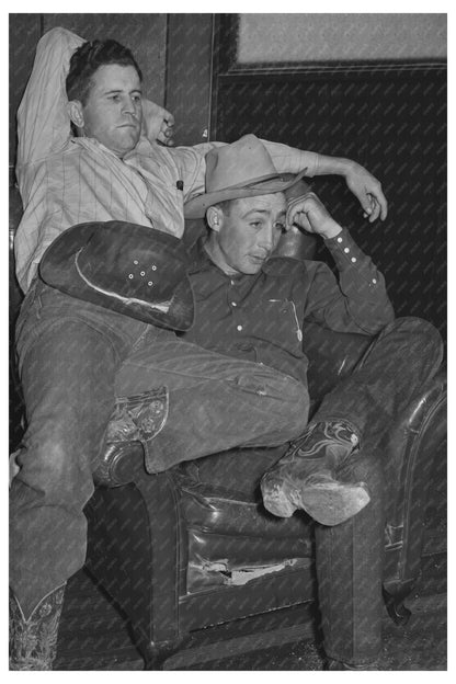 Cowboys in Hotel Lobby San Angelo Fat Stock Show 1940