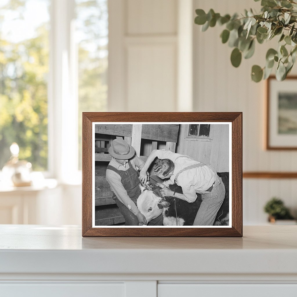 Cowboys Prepare Hereford Steer San Angelo Texas March 1940
