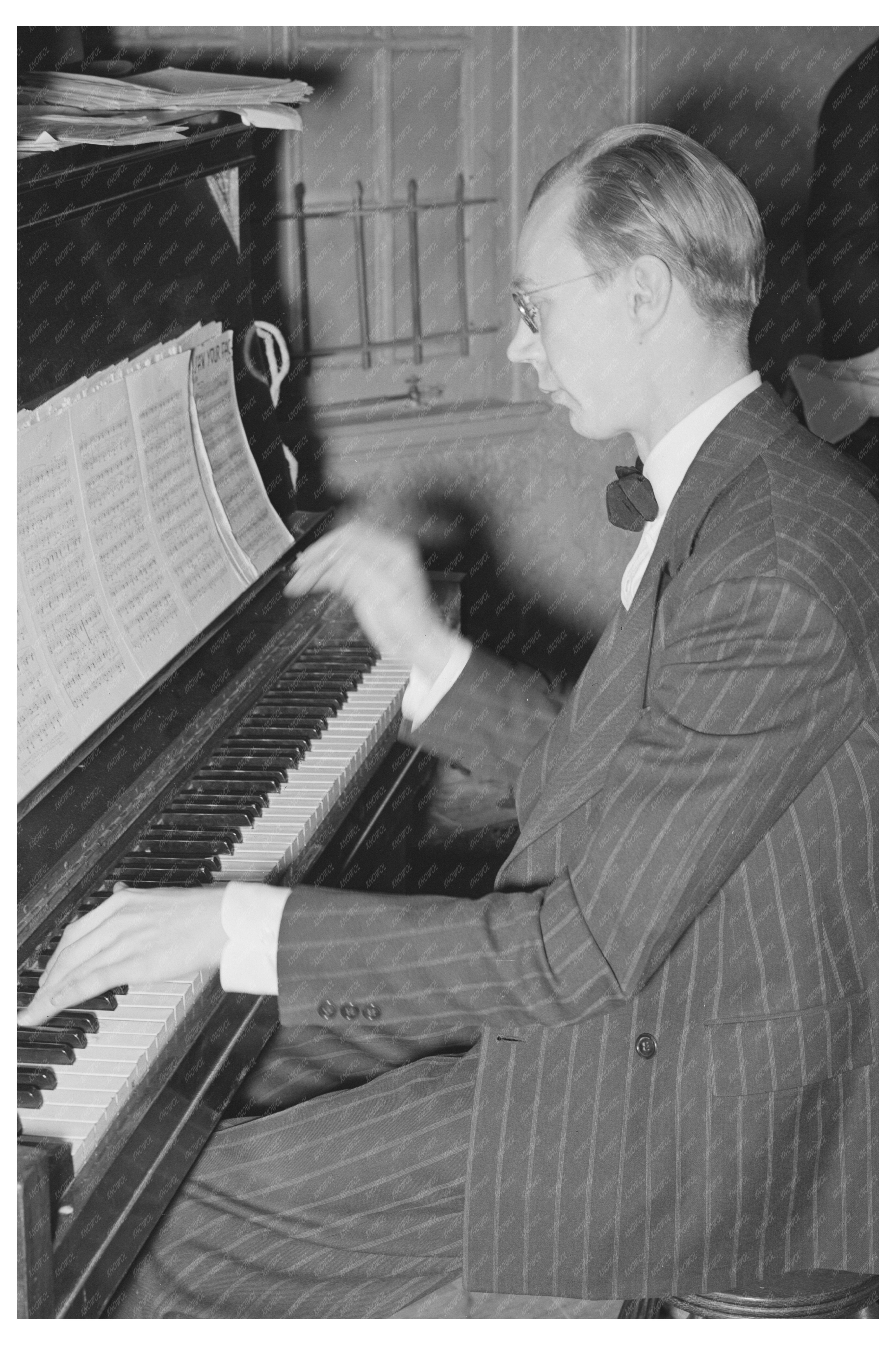 Piano Player with Orchestra at San Angelo Stock Show 1940