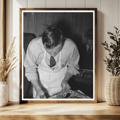 Meat Cutting Demonstration in San Angelo Texas March 1940