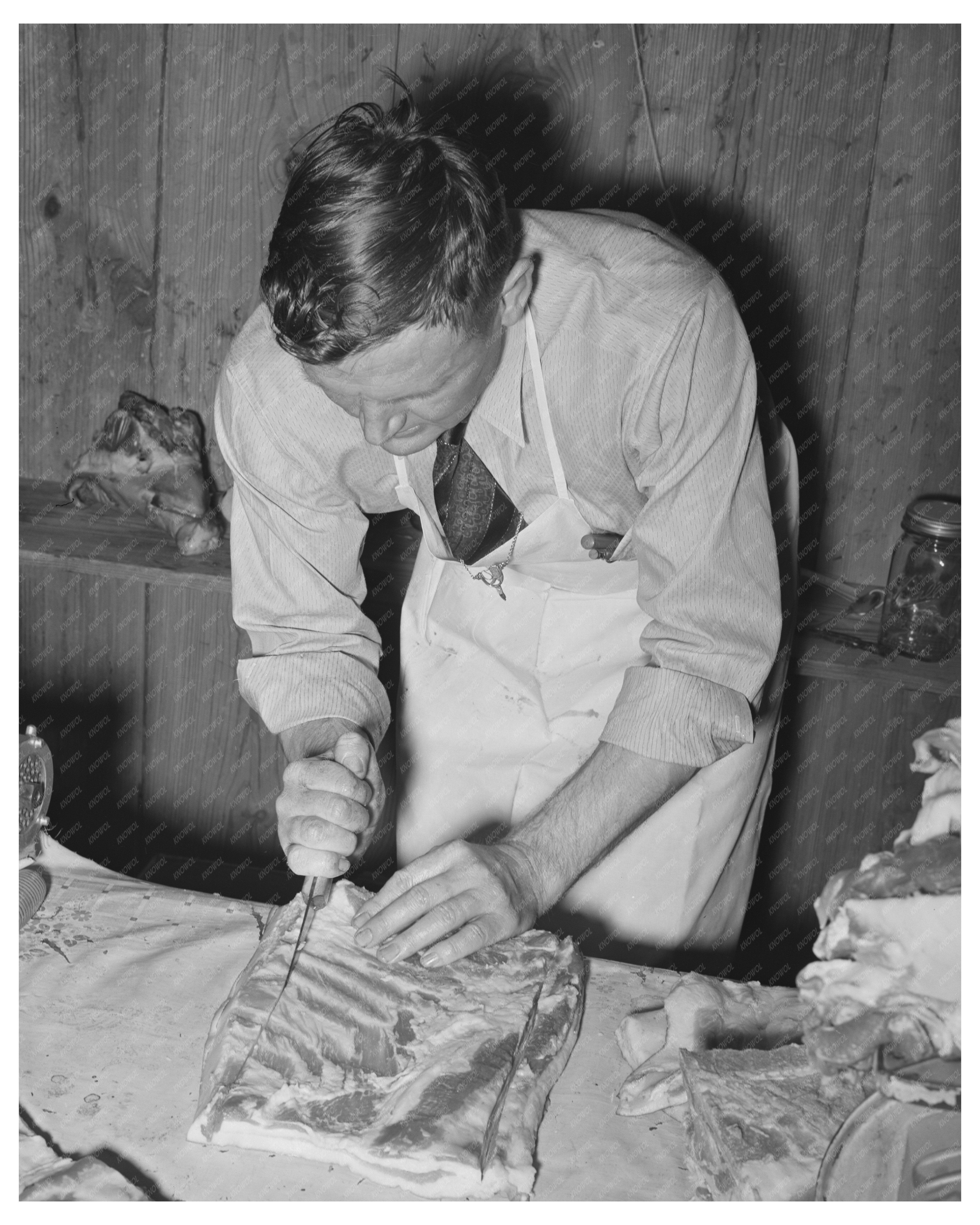 Meat Cutting Demonstration in San Angelo Texas 1940