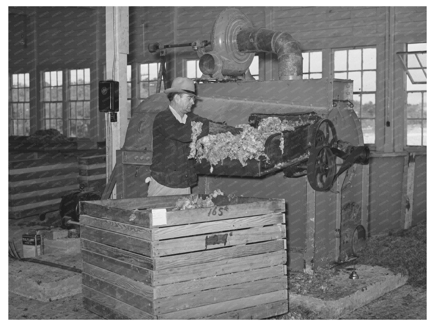 Wool Scouring Plant Worker in San Marcos Texas 1940