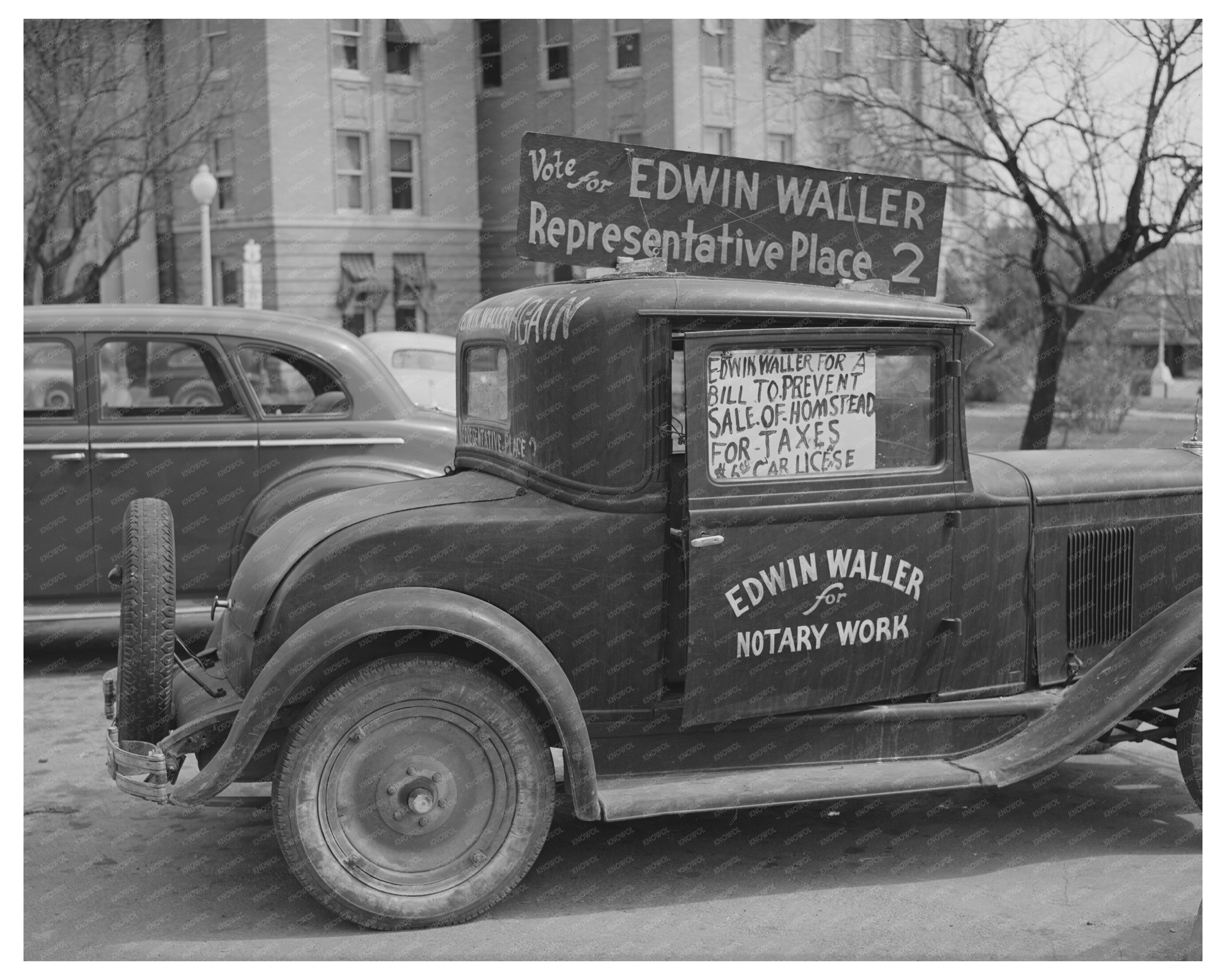 1940 San Marcos Texas Political Campaign Vehicle Image