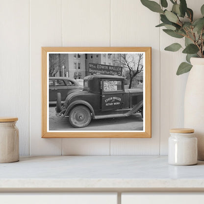 1940 San Marcos Texas Political Campaign Vehicle Image