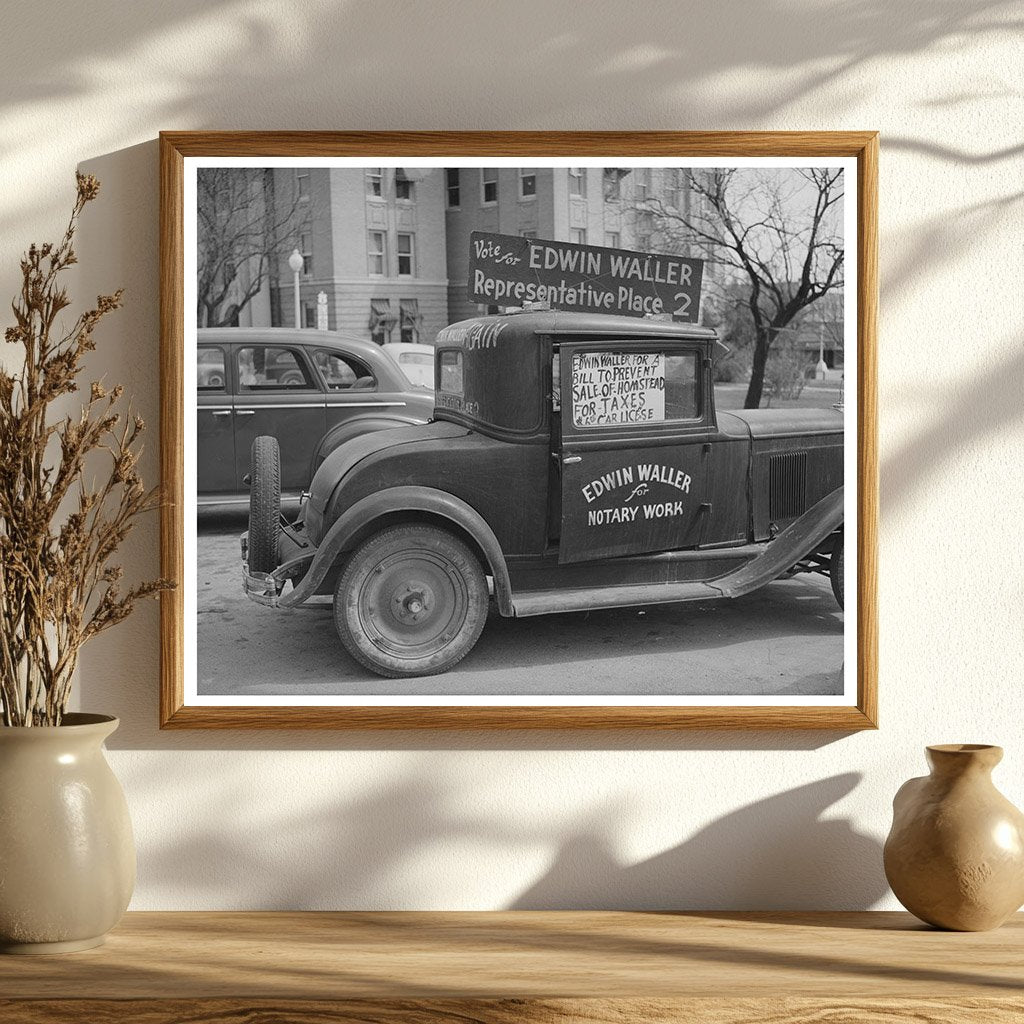 1940 San Marcos Texas Political Campaign Vehicle Image