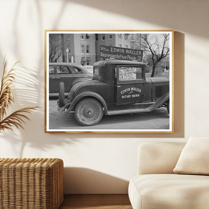 1940 San Marcos Texas Political Campaign Vehicle Image