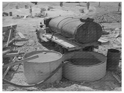 1940 Water Tank Truck at Menard County Road Workers Camp