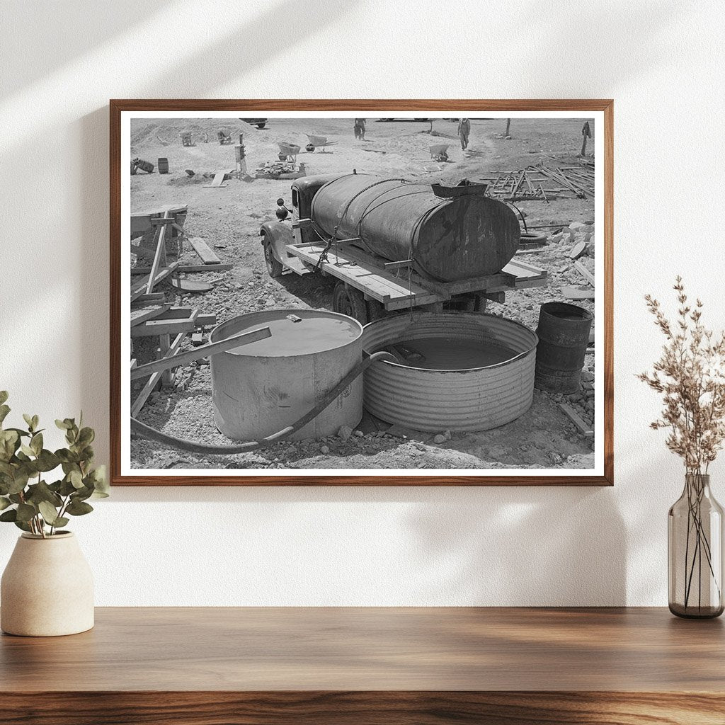 1940 Water Tank Truck at Menard County Road Workers Camp