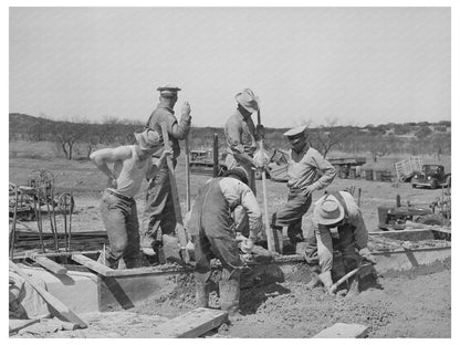 Road Worker Mixing Concrete Menard County Texas 1940