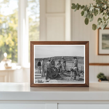 Road Workers Mixing Concrete Menard County Texas 1940