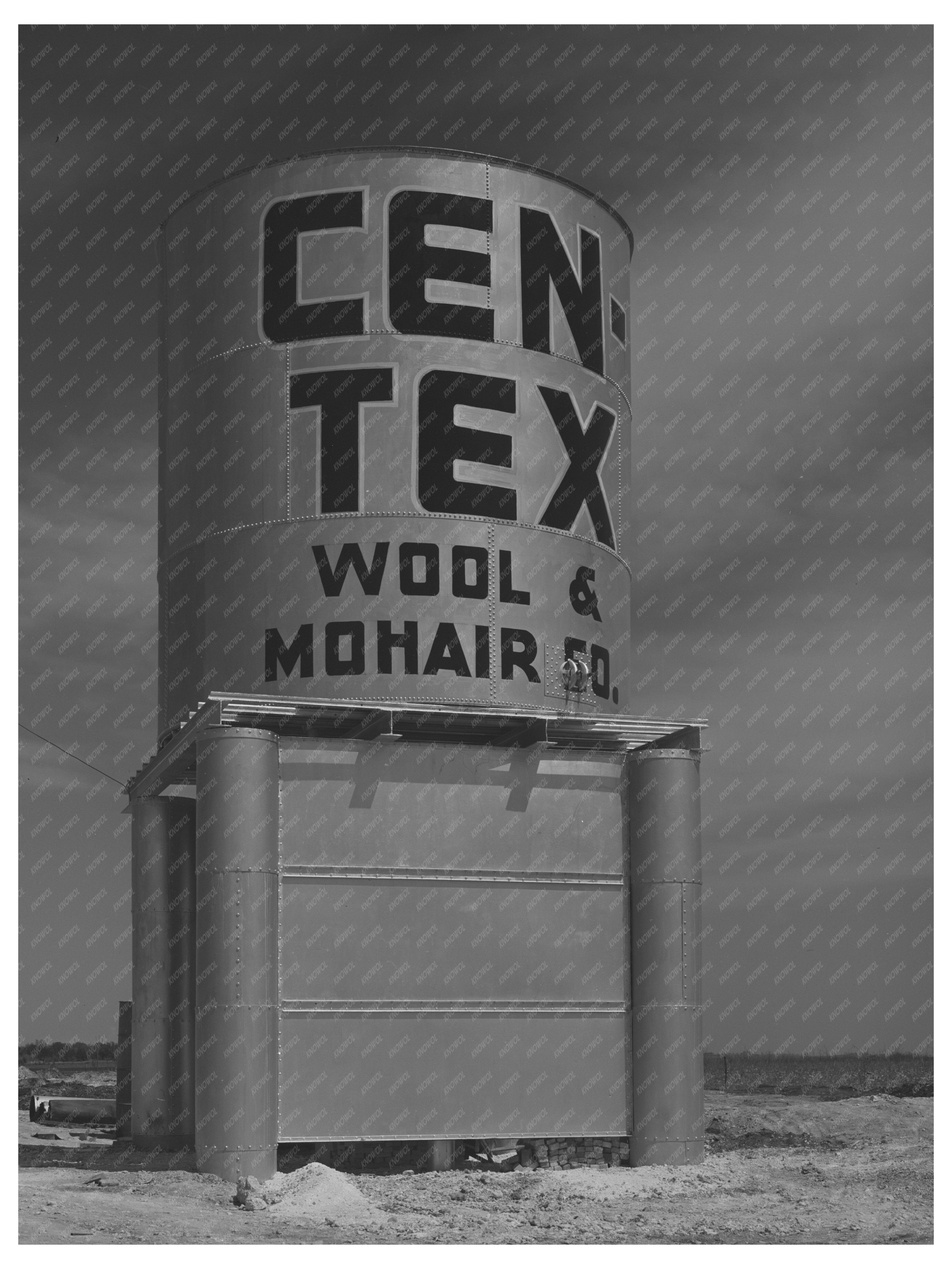 Water Storage Tank at Wool and Mohair Plant San Marcos 1940