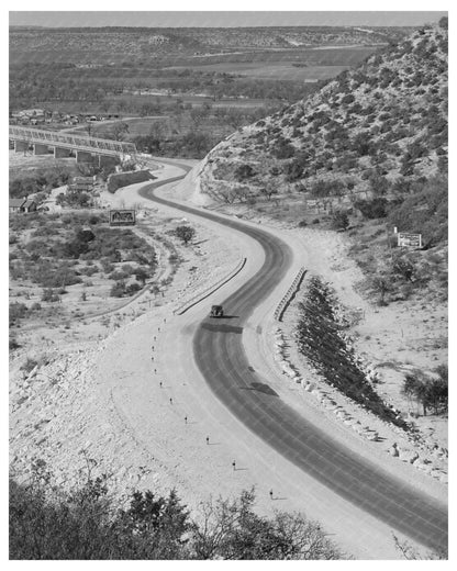 Highway to Junction Texas March 1940 Vintage Photograph