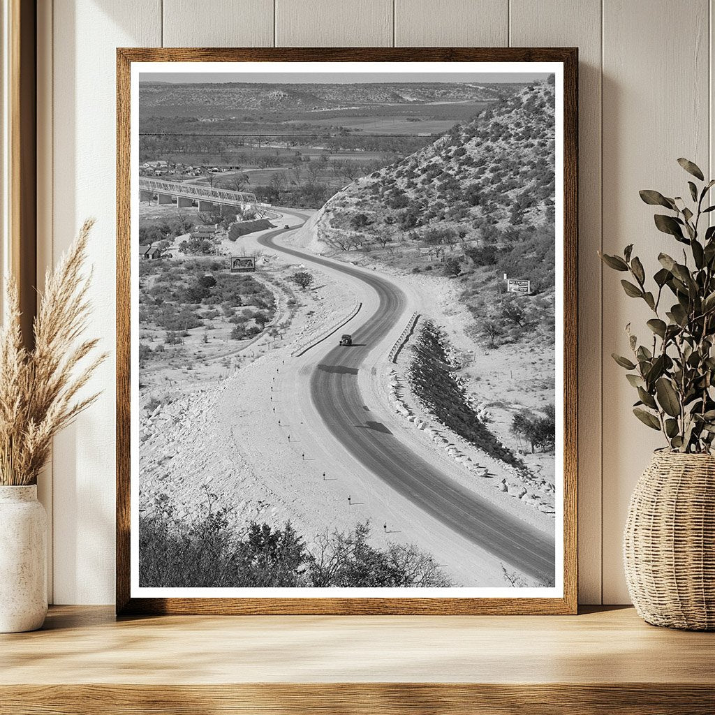 Junction Texas Highway Vintage Photo March 1940