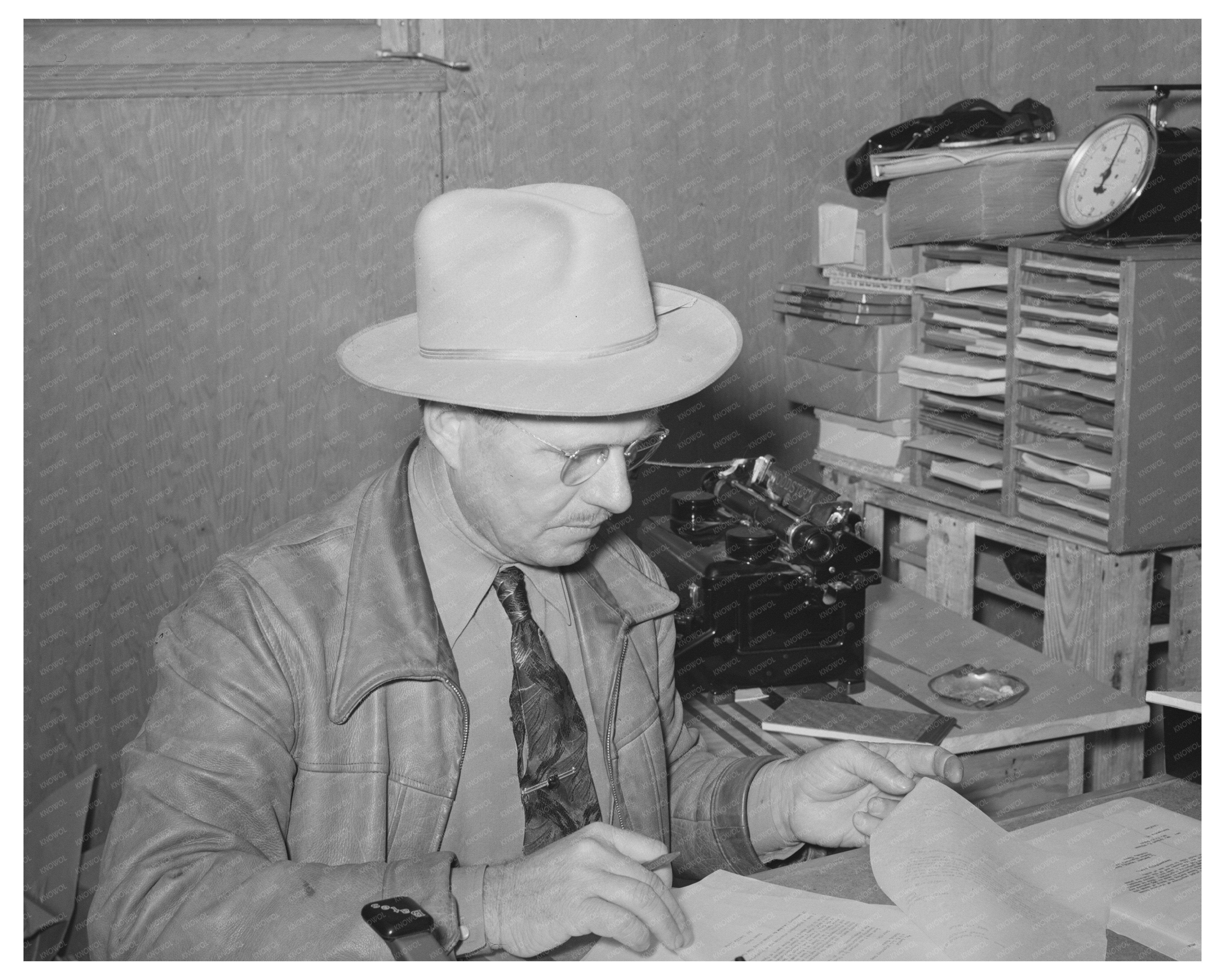 1940 Vintage Photo of Migratory Labor Camp Manager Texas