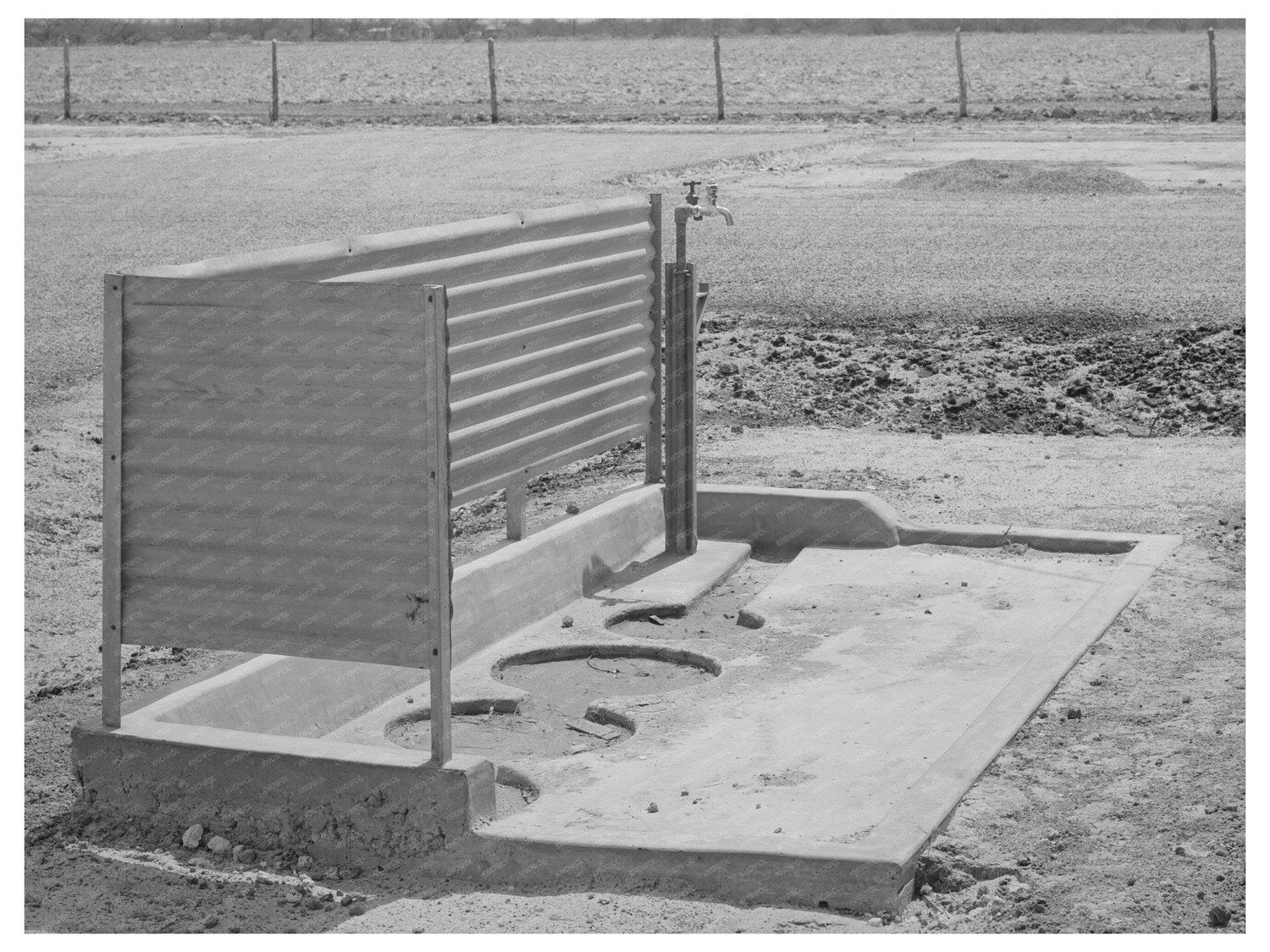 1944 Vintage Image of Migratory Labor Camp Facilities Texas