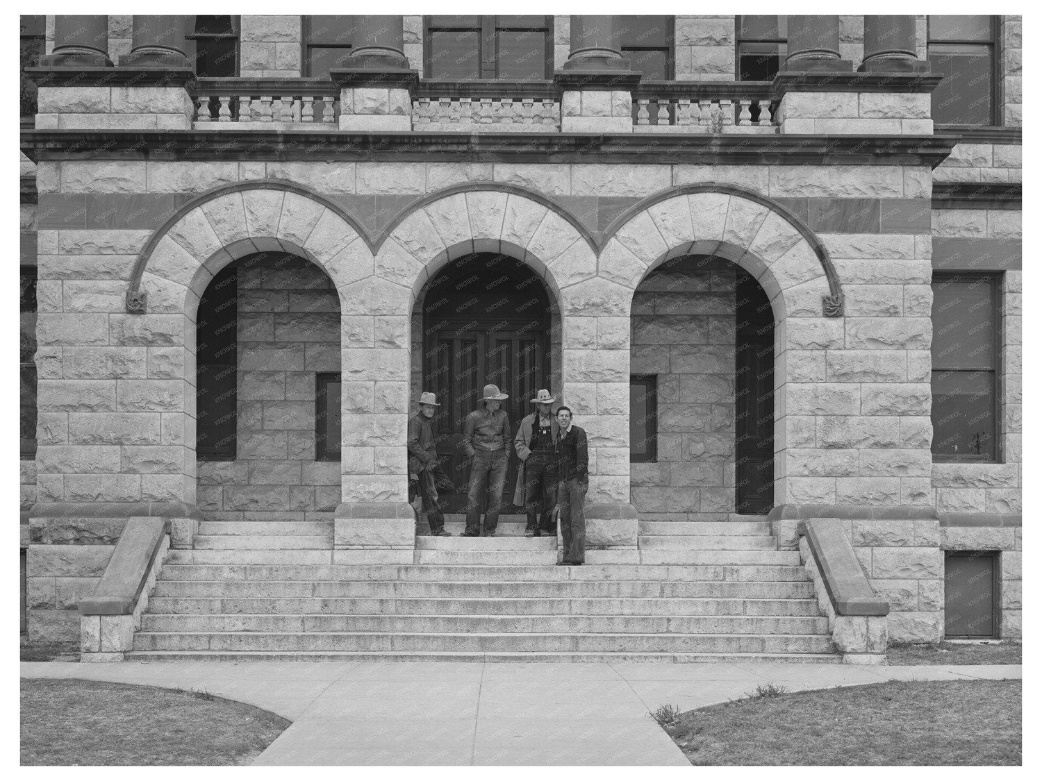Gatesville Texas Courthouse Entrance March 1940 Photo