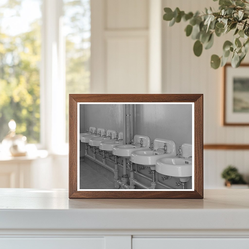 Wash Basins at Sinton Texas Labor Camp March 1940