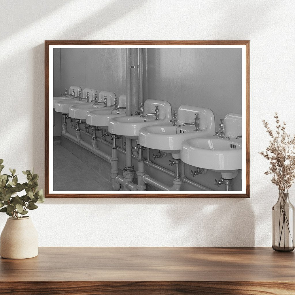 Wash Basins at Sinton Texas Labor Camp March 1940