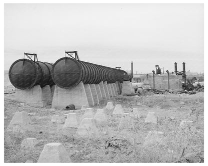 Burned Cotton Gin Wreckage in Big Spring Texas March 1940